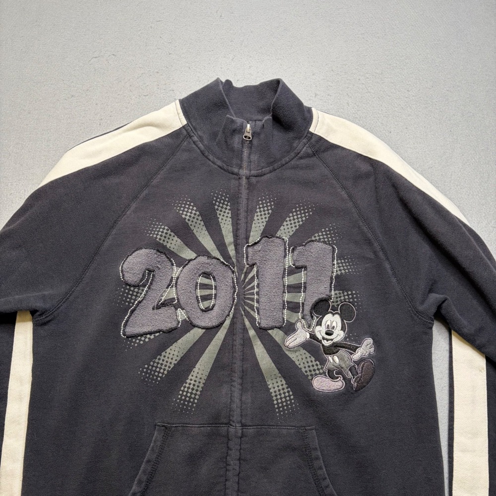 Disney Jacket Womens S Black Mickey Mouse 2011 Disneyland Full Zip Track‎ Mock - Picture 2 of 11